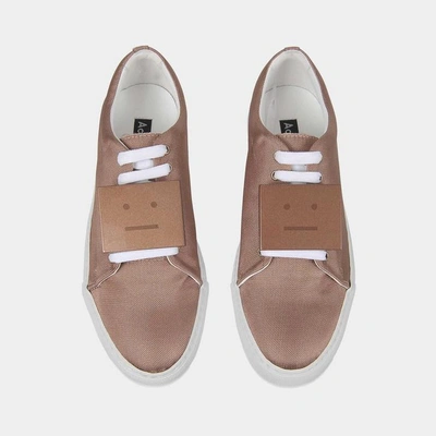 Shop Acne Studios Adriana Mesh Trainers In Copper Mesh And Leather