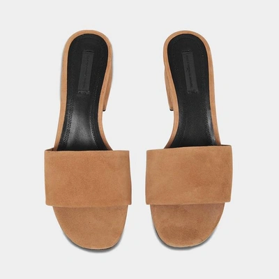 Shop Alexander Wang Lou Low Heel Sandals In Clay Goatskin Leather