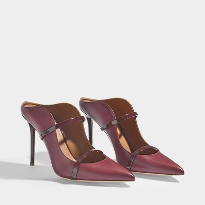 Shop Malone Souliers | Maureen 100 Mules In Burgundy Patent Leather