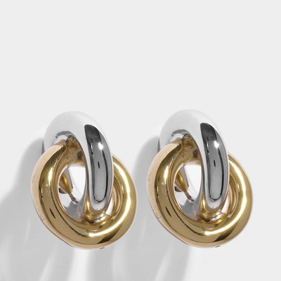 Shop Jw Anderson J.w. Anderson | Double Earrings In Silver And Gold Eco Brass