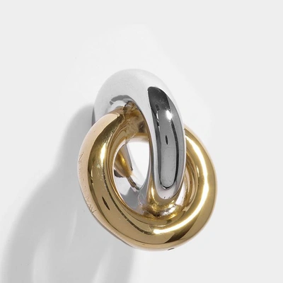 Shop Jw Anderson J.w. Anderson | Double Earrings In Silver And Gold Eco Brass
