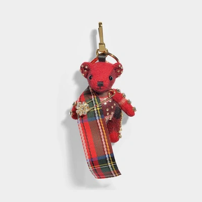 Shop Burberry | Thomas Tartan Scarf Bag Charm In Red Parade Cashmere
