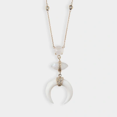 Shop Jacquie Aiche Moonstone Double Bone Horn Necklace