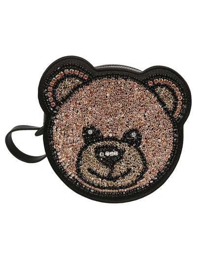 Shop Moschino Teddy Bear Shoulder Bag In Black