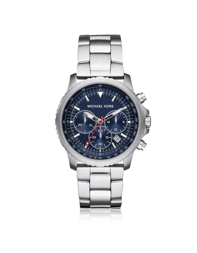 Shop Michael Kors Theroux Stainless Steel Chronograph Watch In Silver