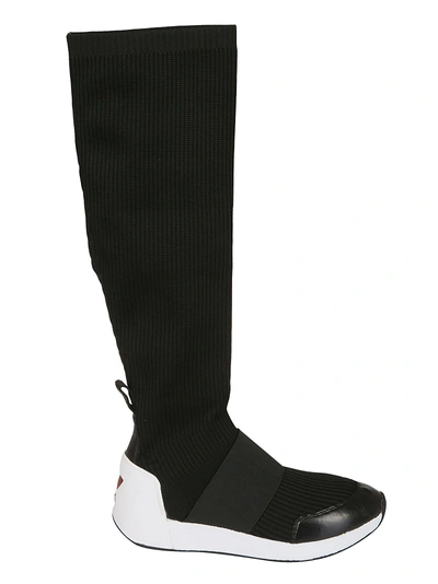 Shop Ash Jezebel Knit Knee-high Boots In Black