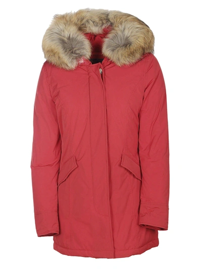 Shop Woolrich Hooded Parka In Red