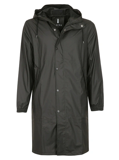 Shop Rains Hooded Raincoat In Black