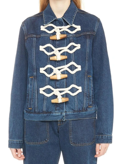 Shop Jw Anderson Button Detailed Denim Jacket In Blue