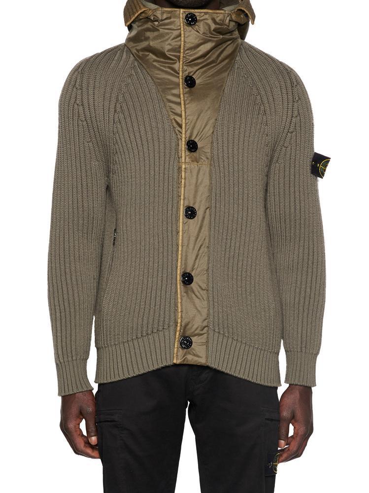 stone island hooded cardigan