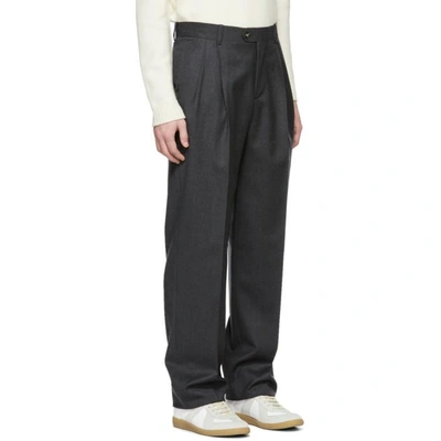 Shop Editions Mr Editions M.r Grey Large High-waisted Paul Trousers In Slate Grey