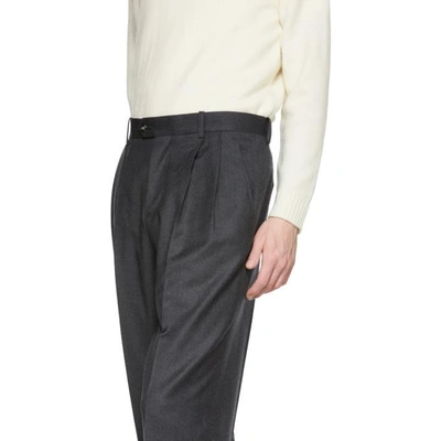 Shop Editions Mr Editions M.r Grey Large High-waisted Paul Trousers In Slate Grey