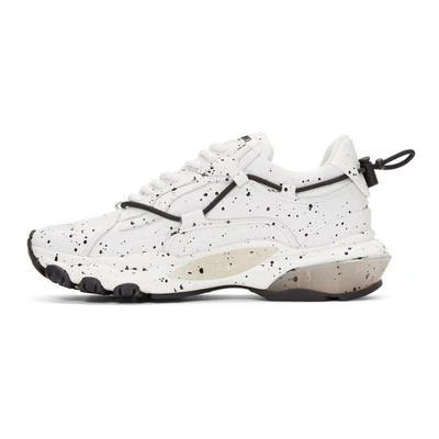 Shop Valentino White  Garavani Hand Spray Painted Bounce Sneakers In A01 White