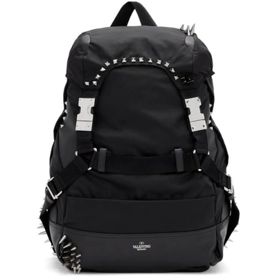 Shop Valentino Black  Garavani Bounce Backpack