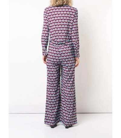 Shop La Doublej Blue Pink Printed Wide Leg Jumpsuit