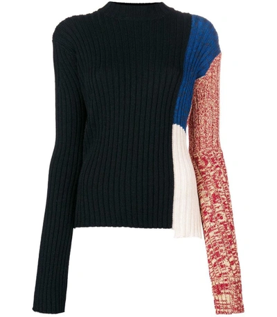 Shop Calvin Klein 205w39nyc Multicolor Color Block Ribbed Sweater