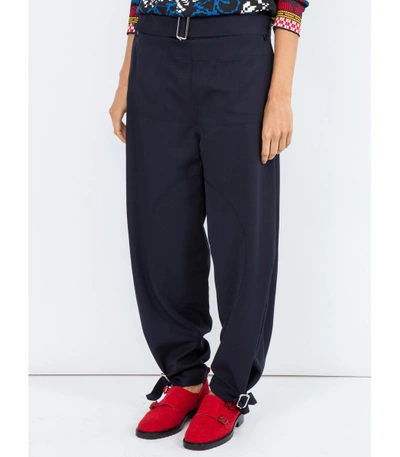 Shop Jw Anderson Blue Folded Front Utility Trousers