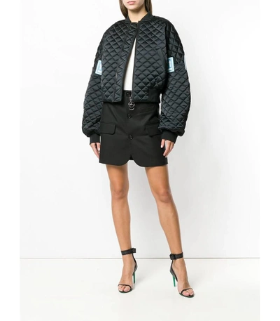 Shop Off-white Quilted Bomber Jacket In Black
