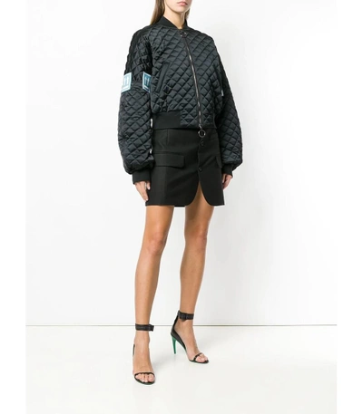 Shop Off-white Quilted Bomber Jacket In Black