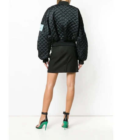 Shop Off-white Quilted Bomber Jacket In Black