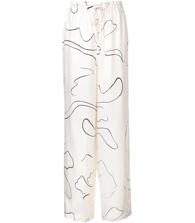 Shop The Row White Abstract Print Trousers