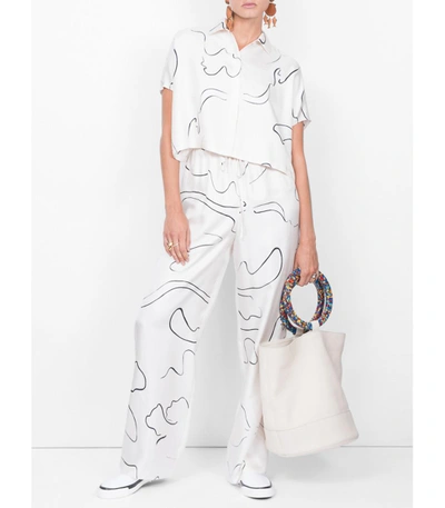 Shop The Row White Abstract Print Trousers