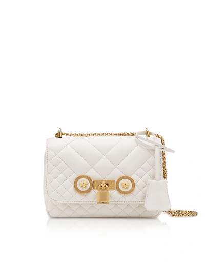 Shop Versace Small Off White Quilted Leather Icon Small Shoulder Bag