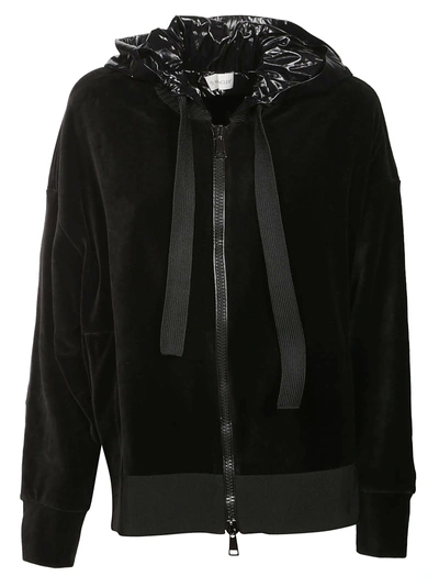 Shop Moncler Zipped Hoodie In Black