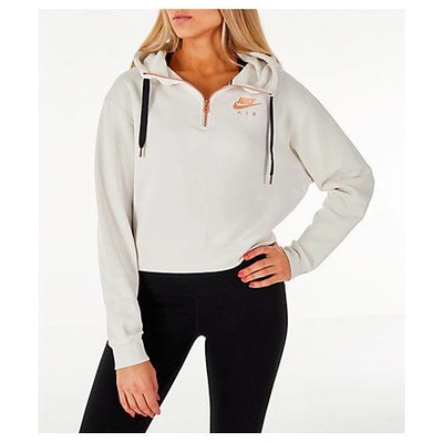 Nike Women's Sportswear Air Crop Half-zip Hoodie, White In Ivory | ModeSens