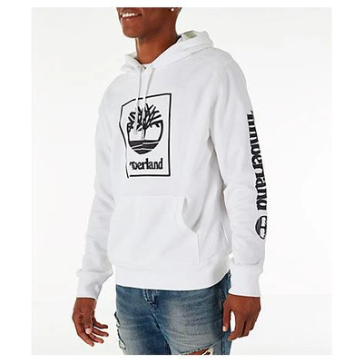 Shop Timberland Men's Boxed Logo Hoodie, White