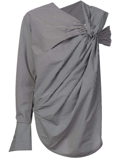 Shop Silvia Tcherassi Ruched Shirt In Grey