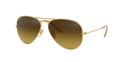 Ray Ban Ray-ban Unisex Original Brow Bar Aviator Sunglasses, 58mm In Brown Gradient