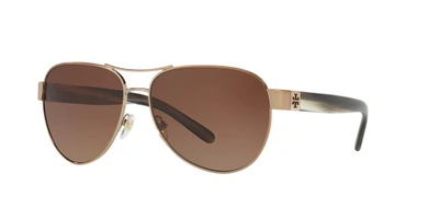 Shop Tory Burch Woman Sunglass Ty6051 In Brown Gradient Polarized
