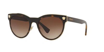 Shop Versace Woman Sunglass Ve2198 In Brown Gradient Dark Brown