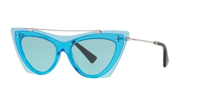 Shop Valentino Woman  Va4041 -  Frame Color: Blue, Lens Color: Blue, Size 53-16/140