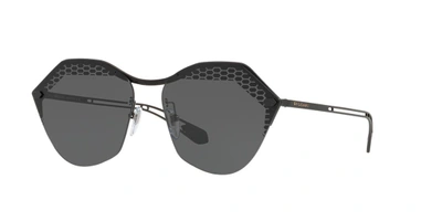 Shop Bvlgari Woman  Bv6109 -  Frame Color: Black, Lens Color: Grey-black, Size 62-16/140