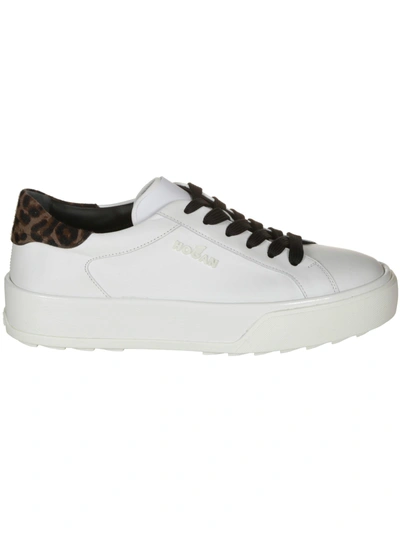 Shop Hogan Leopard Low-cut Sneakers In White