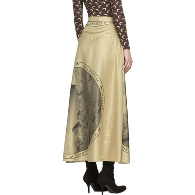 Shop Marine Serre Beige Silk Moon Scarves Skirt