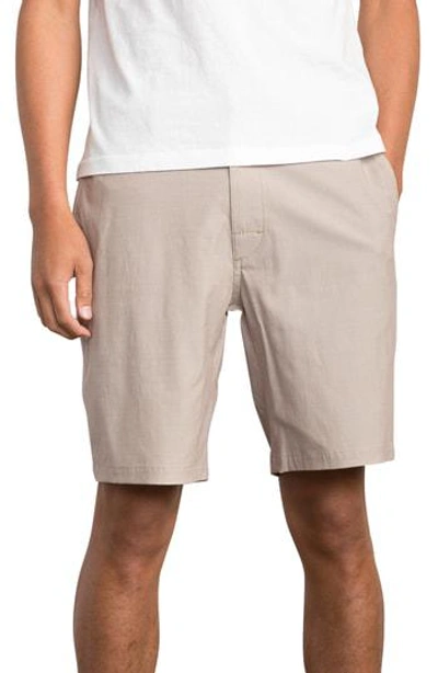 Shop Rvca All Time Coastal Sol Hybrid Shorts In Dark Khaki