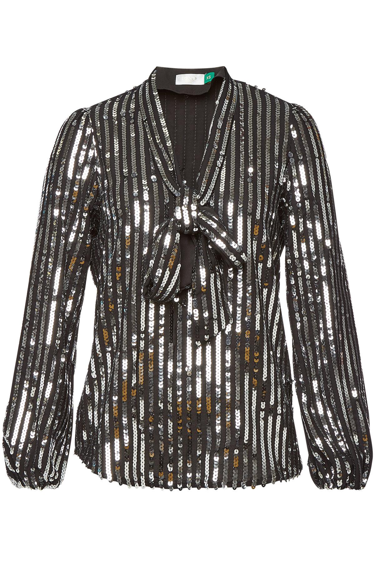 Rixo London Moss Sequin Top With Self 