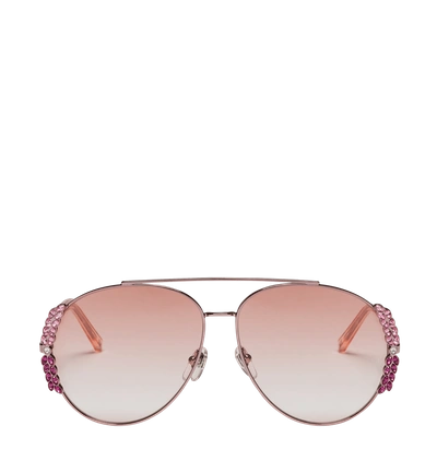 Shop Mcm Verzierte Sonnenbrille In Rose Pink