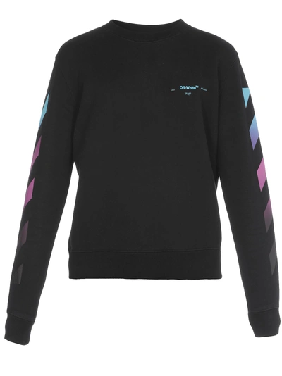 Diag Gradient Crewneck Sweatshirt In Black Multicolor