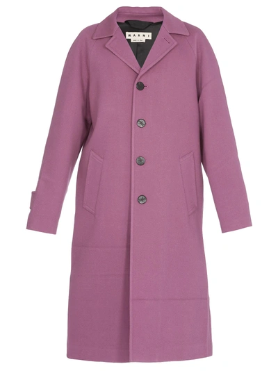 Shop Marni Cotton And Wool Coat In Pink
