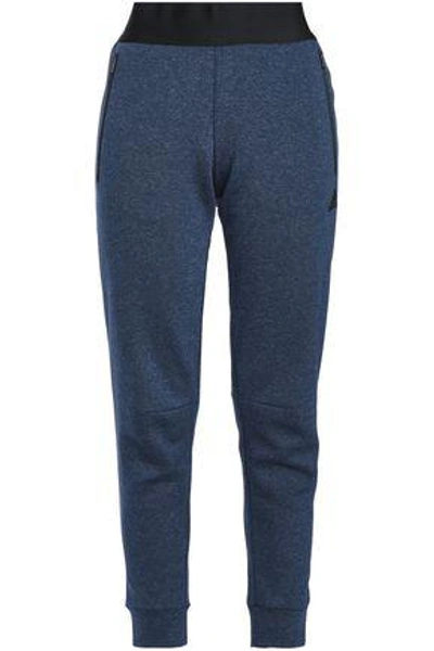 Shop Adidas Originals Adidas Woman French Cotton-blend Terry Track Pants Navy