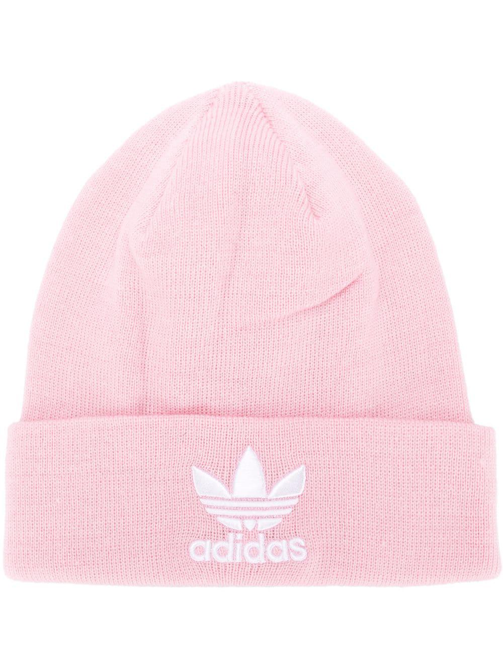 adidas trefoil beanie pink