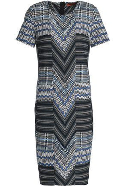 Shop Missoni Jacquard-knit Maxi Dress In Blue