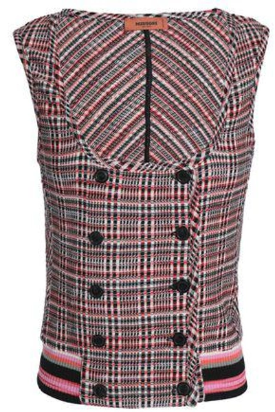 Shop Missoni Checked Wool-blend Vest In Red