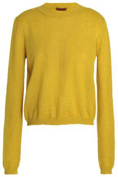 Shop Missoni Woman Crochet-knit Sweater Mustard