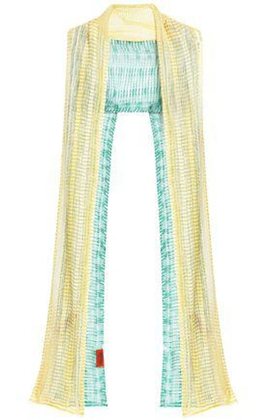 Shop Missoni Woman Crochet-knit Scarf Yellow