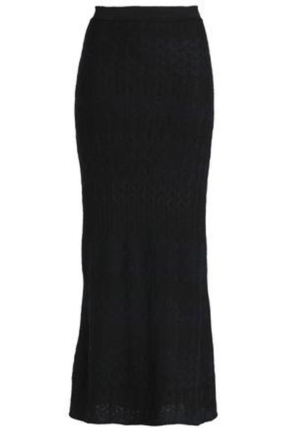 Shop Missoni Woman Metallic Crochet-knit Maxi Skirt Black